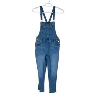 Universal Thread Tapered Leg Cotton Blend Medium Wash Denim Overalls Size 26/2